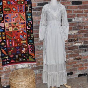 Vintage Striped Maxi Prairie Cottage Cottagecore Apron DRESS Handmade S-M